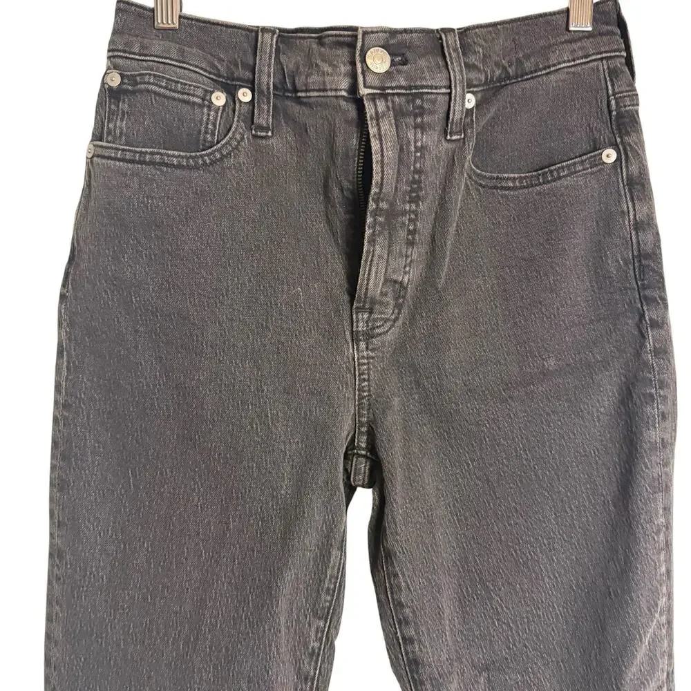 Madewell Perfect Vintage High Rise Tapered 90s Lunar Black Denim Jeans Size 26 - Picture 6 of 14